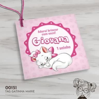 Tag Quadrada Gatinha Marie - 00151