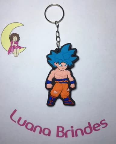 Chaveiro Goku Dragon Ball Super Emborrachado Pct C/2 Und