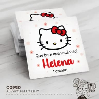 Adesivo Quadrado Hello Kitty - 00920