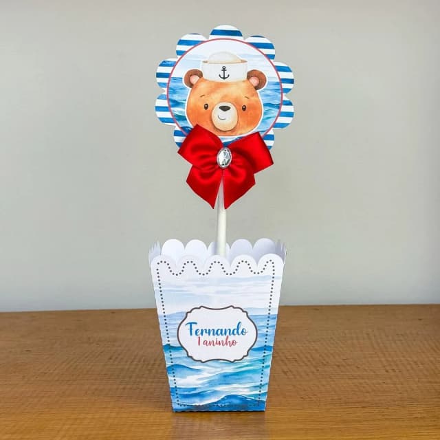 PEGUE E MONTE - Centro de Mesa URSINHO MARINHEIRO - Decoração de Festa | Lembrancinhas | Aniversário | Personalizados