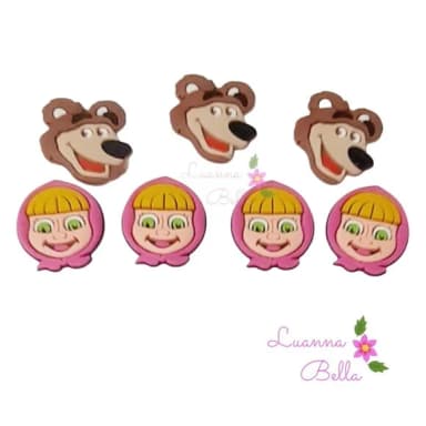 Aplique Emborrachado Menina e o Urso- pcts c/7unds