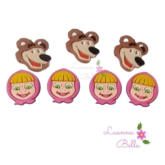 Aplique Emborrachado Menina e o Urso- pcts c/7unds