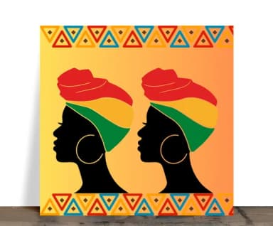 Azulejo Decorativo Afro 15x15 cm com Suporte