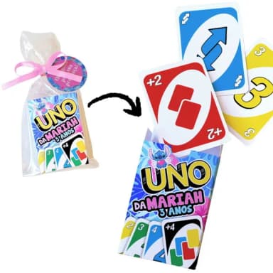Lembrança Criativa Tema Stitch com Cartas Personalizadas Uno