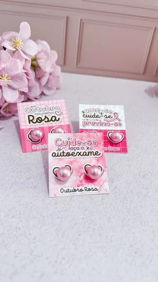 Tag para Brinco Outubro Rosa - Não Acompanha Brinco