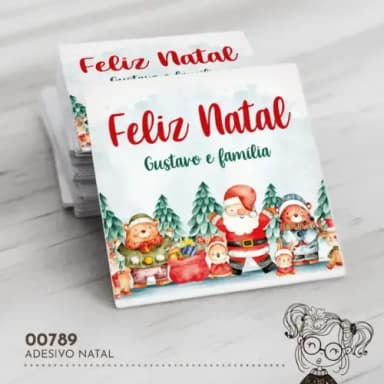Adesivo Quadrado Natal - 00789