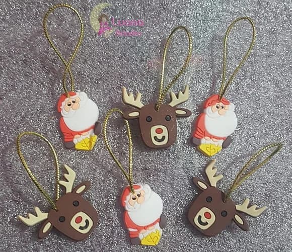 Pingentes para Árvore de Natal de Borracha - Pct C/6 Unid