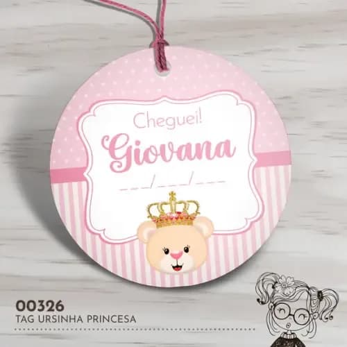 Tag Redonda Ursinha Princesa - 00326