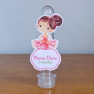 Apliques para Tubetes Personalizados  BAILARINA - Decoração de Festa | Lembrancinhas | Aniversário | Personalizados