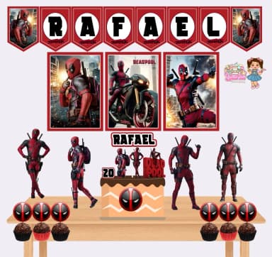 Kit Festa Só Um Bolinho DEADPOOL - Decoração de Festa