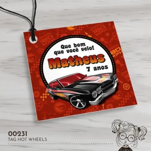 Tag Quadrada Hot Wheels - 00231