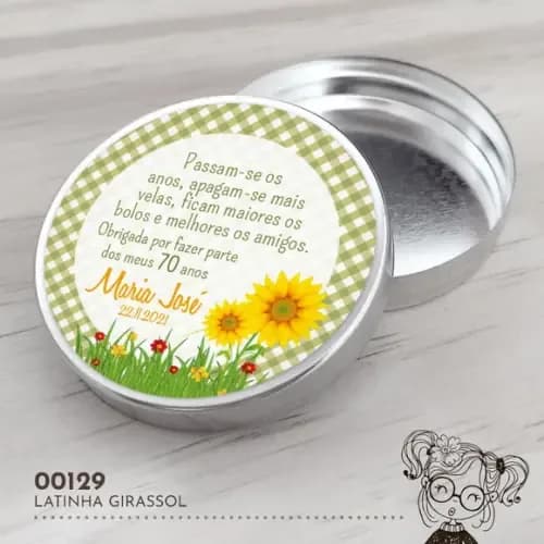 Latinha Adesivada Girassol - 00129