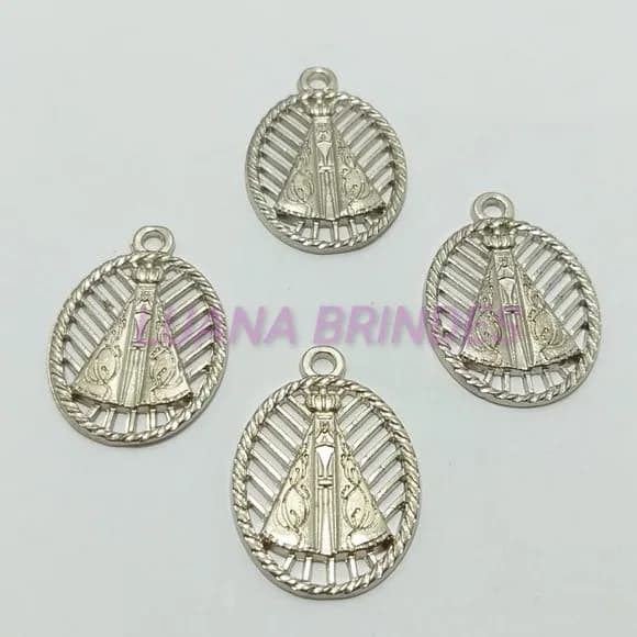 Medalha de Nossa Senhora Aparecida Prata de 3,6 cm