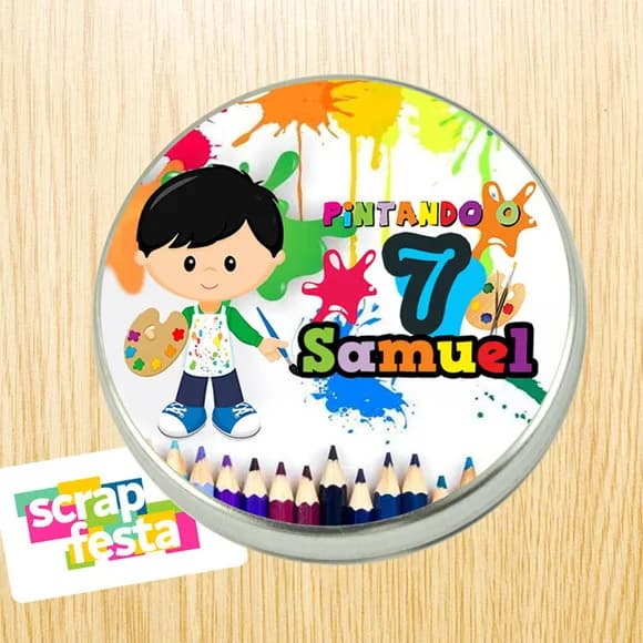 Latinha Personalizada Festa Pintando O 7