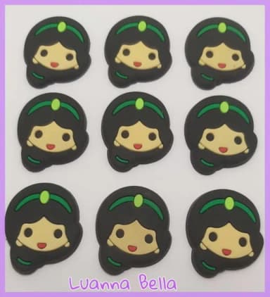 Aplique Carinha da Jasmine emborrachada - Pcts c/7 unds