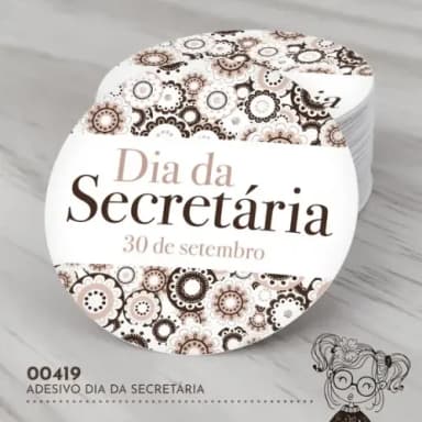 Adesivo Redondo Dia da Secretária - 00419