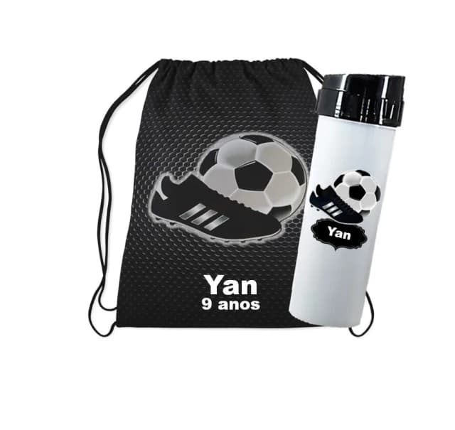 Kit mochilinha e garrafinha 500 ml