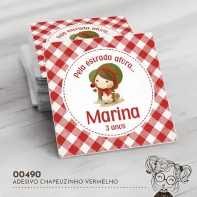 Adesivo Quadrado Chapeuzinho Vermelho - 00490