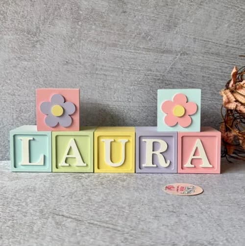 Tons Pastel Cubos 6x6cm Ts- Decoração Bebê