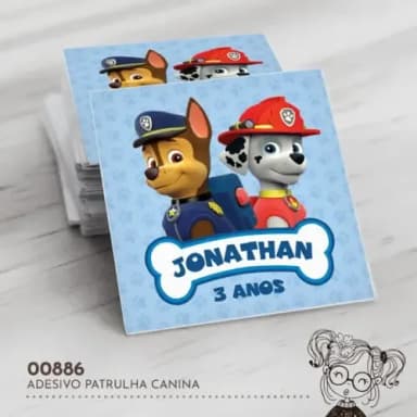 Adesivo Quadrado Patrulha Canina - 00886