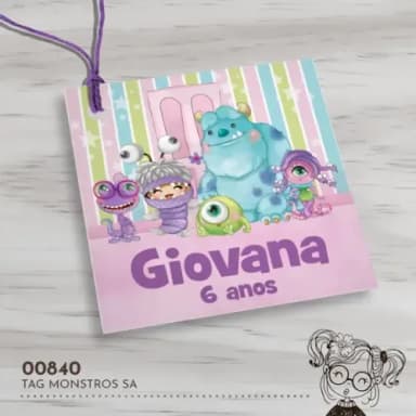 Tag Quadrada Monstros Sa - 00840