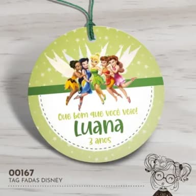 Tag Redonda Fadas Disney - 00167