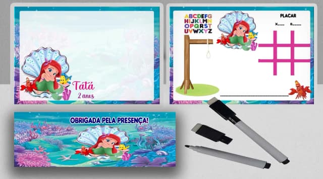 Lousa Magica Infantil personalizada da Sereia Ariel