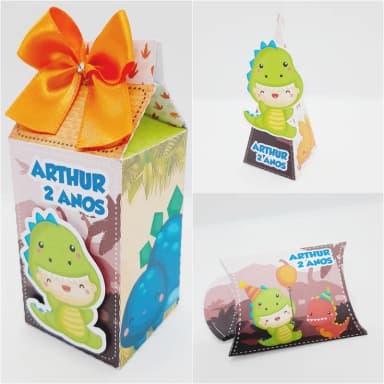 PEGUE E MONTE - Kit Festa DINO BABY - Decoração de Festa - Caixinhas Personalizadas