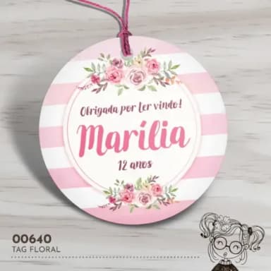 Tag Redonda Floral - 00640