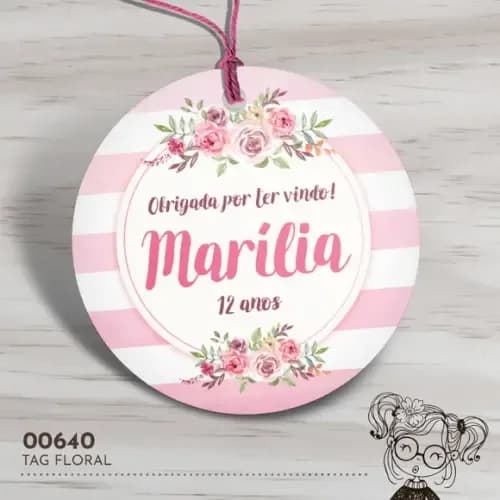 Tag Redonda Floral - 00640