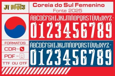 Coreia do Sul Femenino 2025 Fonte Coreia do Sul Femenino 202
