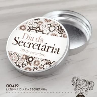 Latinha Adesivada Dia da Secretária - 00419