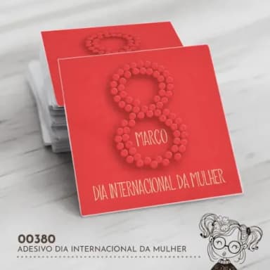 Adesivo Quadrado Dia Internacional Mulher - 00380