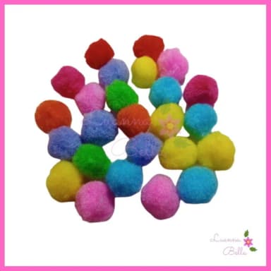 Pompom de Fio Sintético Varias cores 1cm Pct 100 Unidades