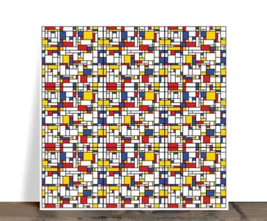 Azulejo Decorativo Abstrato Geométrico Mondrian 15x15