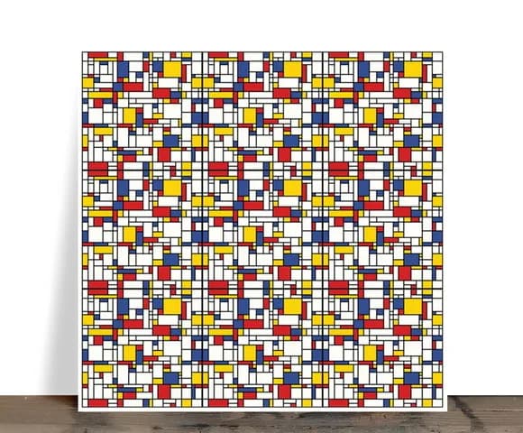 Azulejo Decorativo Abstrato Geométrico Mondrian 15x15