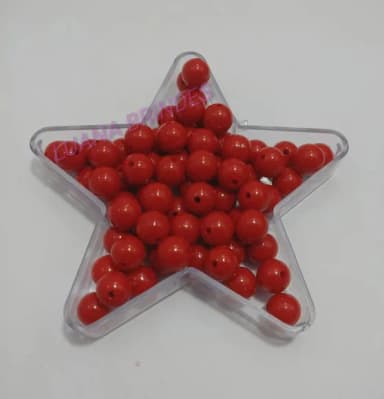 Bolinha Acrílica Vermelha - 10mm - pct. c/100 unidades