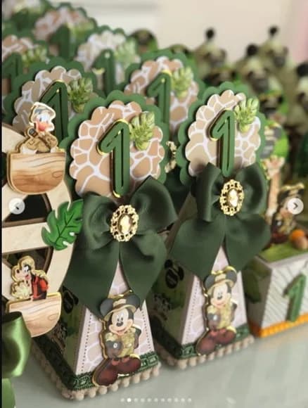 Lembrancinha Safari Luxo Personalizada Mickey- 30 Peças