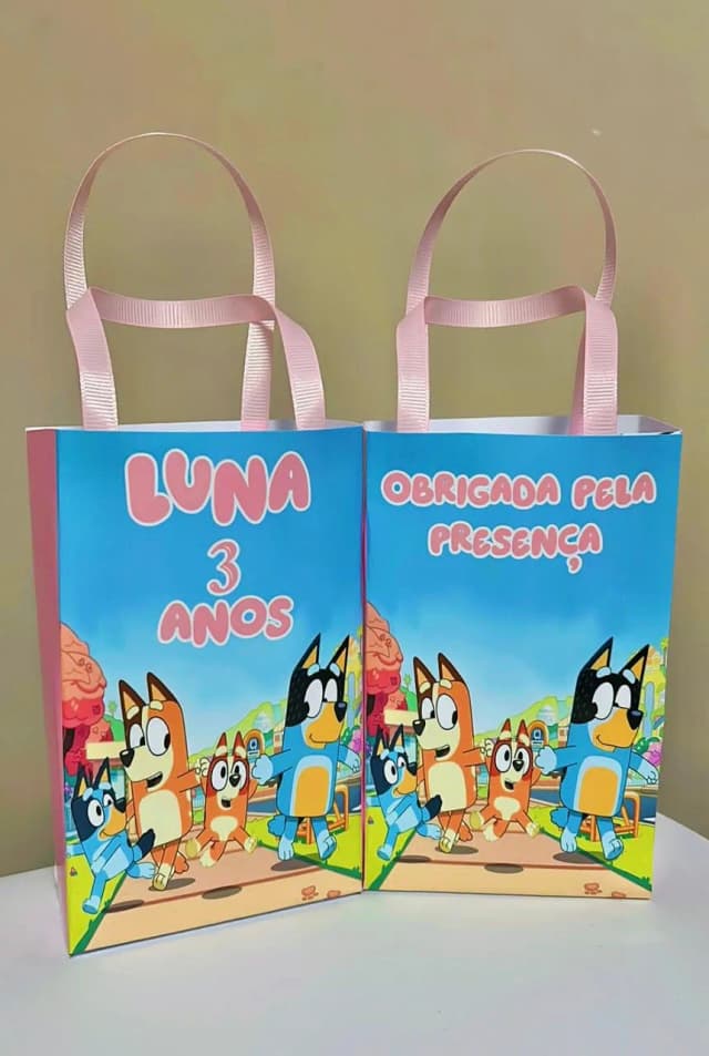 Sacolinhas Personalizadas Bluey e Bingo lembrancinhas Para Aniversário