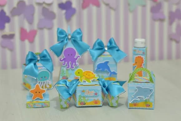Kit 60 Lembrancinhas Fundo do Mar