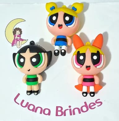Pingente Meninas Super Poderosas 3d Pacote com 3 Unidades