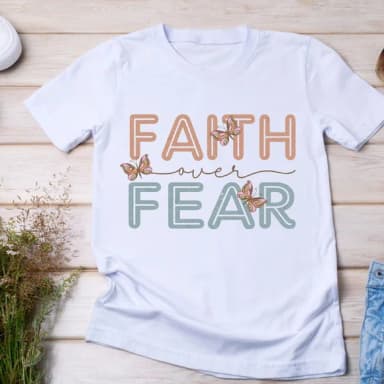 Camiseta Faith Over Fear - Fé e Estilo Inspirador