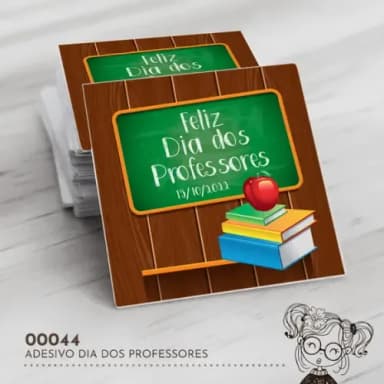 Adesivo Quadrado Dia dos Professores - 00044