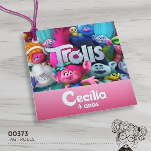 Tag Quadrada Trolls - 00373