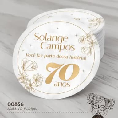Adesivo Redondo Floral - 00856