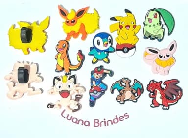 Pokémon com Adaptador P/tênis Pacotes com 10 Unidades
