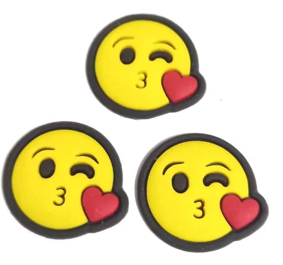 Aplique Emoticon 2cm Emborrachado -6 Unidades