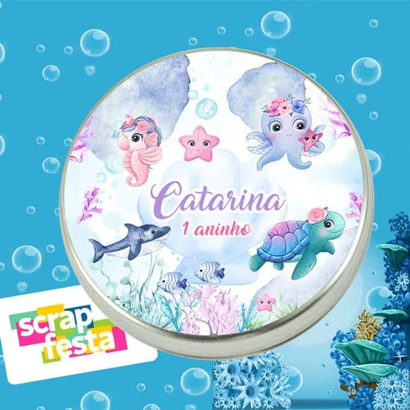 Latinhas Personalizadas Fundo do Mar Cute Aquarela