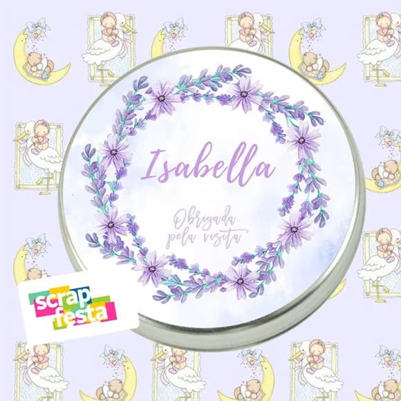 Latinha Personalizada Maternidade Nascimento Flores Aquarela
