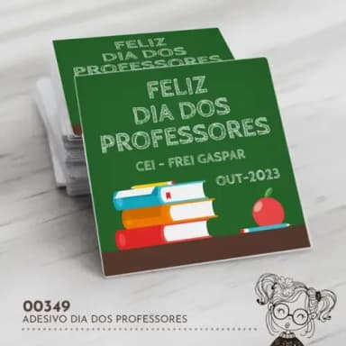 Adesivo Quadrado Dia dos Professores - 00349